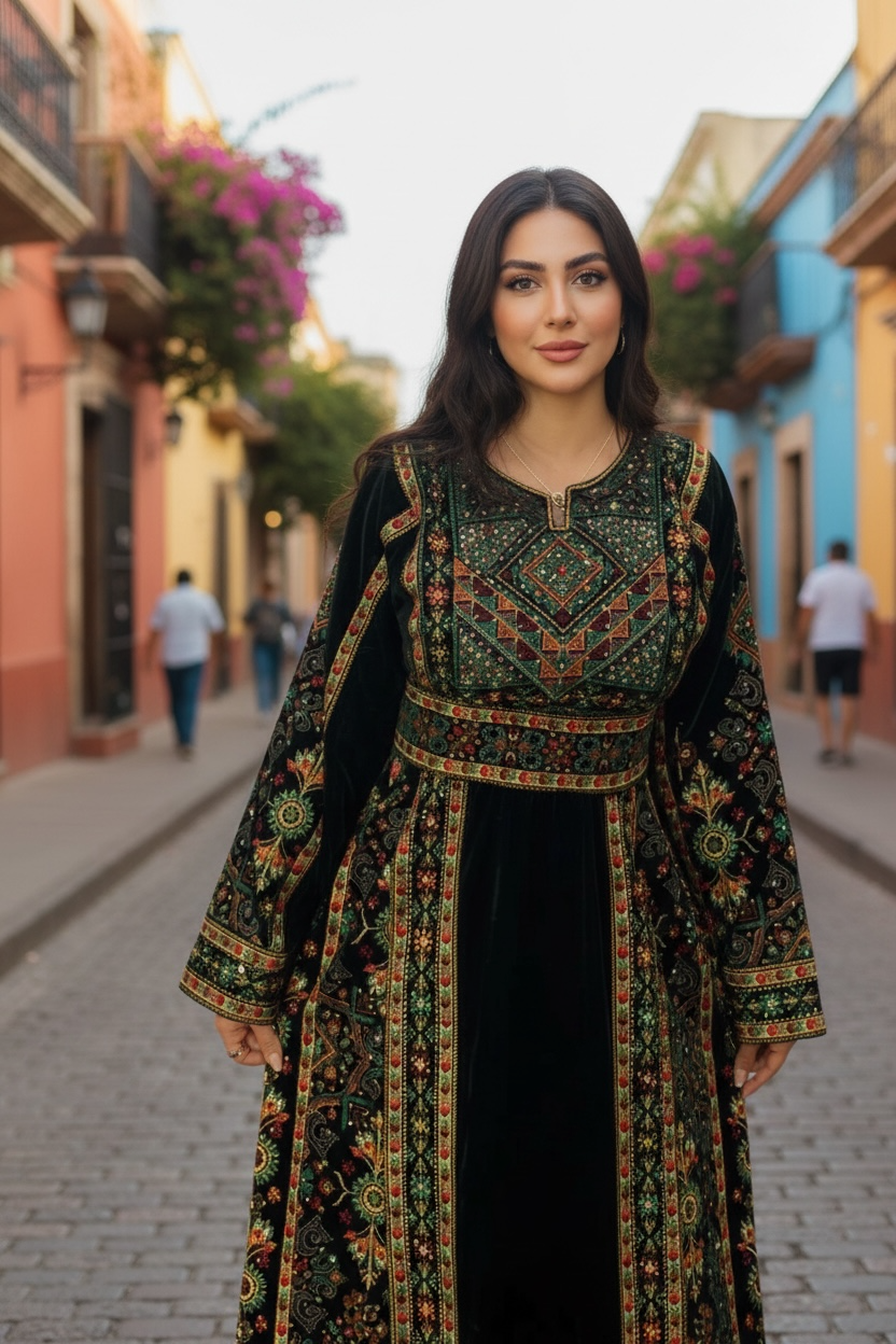 Green Velvet Stunning Thoub