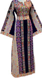 German velvet  Multicolored Gorgeous Palstainen Embroidery Traditional Long Thoub