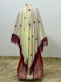 Crimson Vine Thobe Set – Includes Matching Shawl & Double-Sided Belt