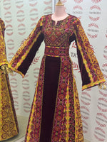 Load image into Gallery viewer, Maroon Silk Velvet Luxurious Golden Kasab Embroidery
