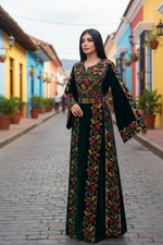 Load image into Gallery viewer, Green Velvet Bloom Stunning Thoub
