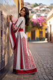 The Ruby Wrap Embroidered Palestinian Thobe with Matching headpiece