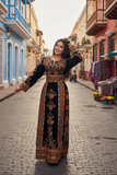 Golden Embroidery Velvet Embroidery Palestinian Fellahi Thobe