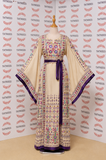 Purple Embroidered Palestinian Thobe Reversible Belt