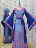 Stunning Blue Embroidered Palestinian Thobe Reversible Belt