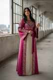 Pink Tatreez Elegant Embroidered Palestinian Beige Dress