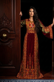 Beautiful Maroon Embroidered Palestinian Fellahi Thobe