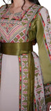 With Reversable Belt Green Astonishing Palstainen Embroidery Traditional Long Thoub With Matching Headpiece