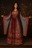 Gray Embroidery Traditional Palestinian Thobe Machine Made