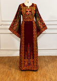Beautiful Maroon Embroidered Palestinian Fellahi Thobe