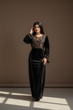 Silk Velvet  Simple Elegant Embroidered Dress