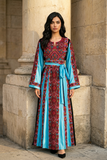 Multicolored Embroidery Silk Dress