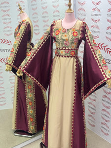 Beige A Simple Elegant Embroidered Dress