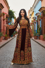 Load image into Gallery viewer, Maroon Velvet Stunning Thoub
