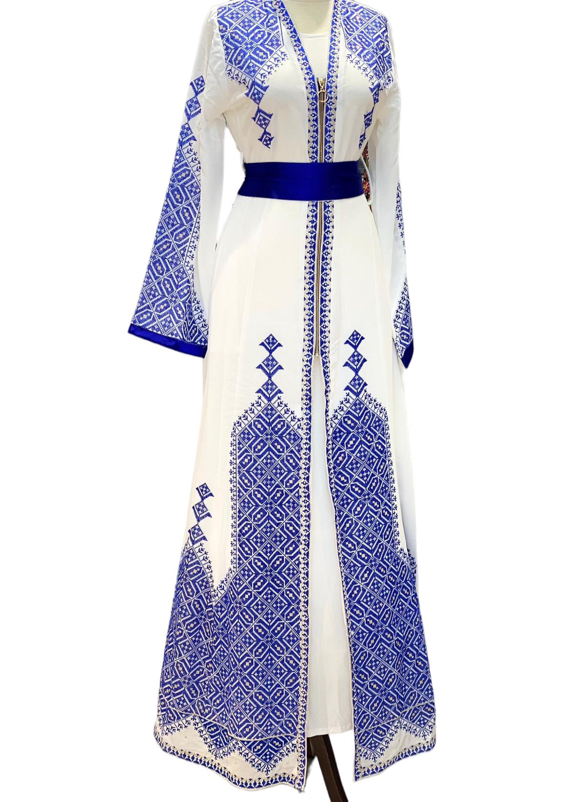 Blue Embroidery Come With 2 Pieces Moroccan Style Embroidery stoned caftan