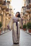 Purple Embroidered Palestinian Thobe Reversible Belt