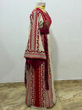 Crimson Vine Thobe Set – Includes Matching Shawl & Double-Sided Belt