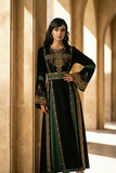 Green Embroidery Silk Dress