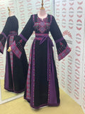 Purple Elegant Embroidered Palestinian Dress