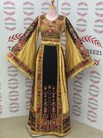 Load image into Gallery viewer, Luxury Embroidery  Golden Traditional Palestinian Thobe Machine Made
