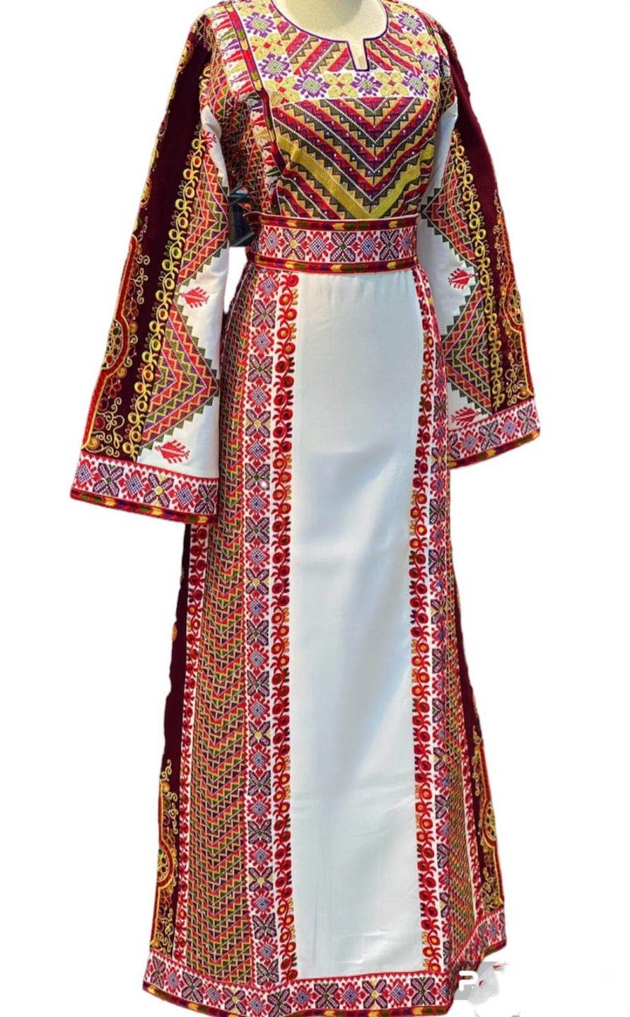 Malacca New Style Traditional Embroidered Palestinian Thobe