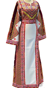 Malacca New Style Traditional Embroidered Palestinian Thobe