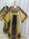 Velvet Black Palestinian Tatreez Thobe Heritage Elegance Embroidered Dress