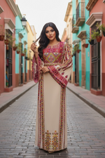 Load image into Gallery viewer, Elegant Embroidered Palestinian Fellahi Thobe
