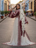 Embroidered Palestinian Fellahi Thobe With Matching Headpiece & overskirt