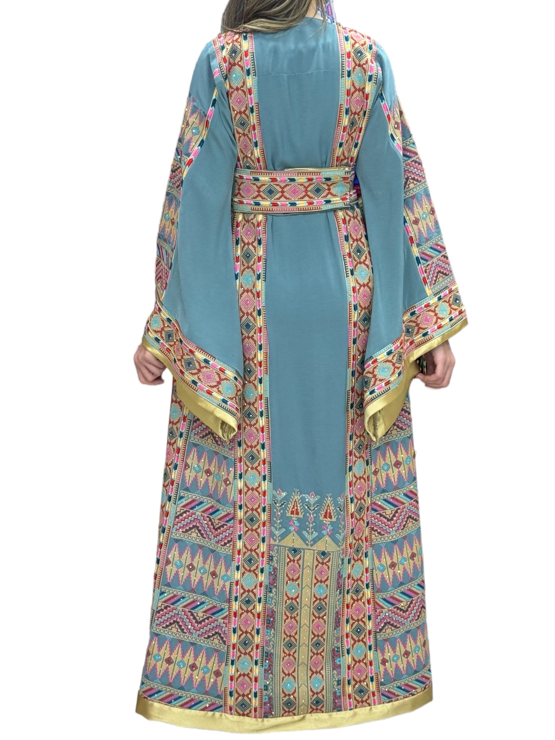 Thobe Embroidered Palestinian With Embroidery Belt