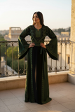 The Green Embroidery Silk Fashion Dress