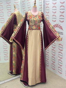 Beige A Simple Elegant Embroidered Dress
