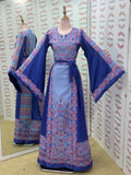 Stunning Blue Embroidered Palestinian Thobe Reversible Belt