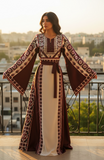 Dark Red  Embroidery Silk Fashion Dress