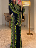 Green Palestinian Green Olive Thobe Embroidery