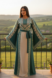 Green Embroidery Silk Fashion Dress