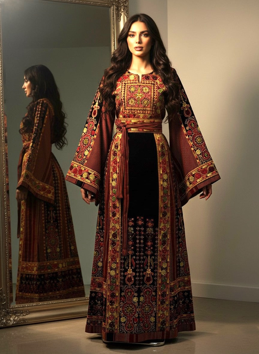 Jennah wnar Thoub Embroidery Thoub come with Embroidery Belt