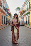 Dignified Embroidery Burgundy Thobe