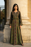 Green Embroidery Silk Dress