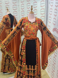 Bronze Glow Satin Bell Sleeve Thoub