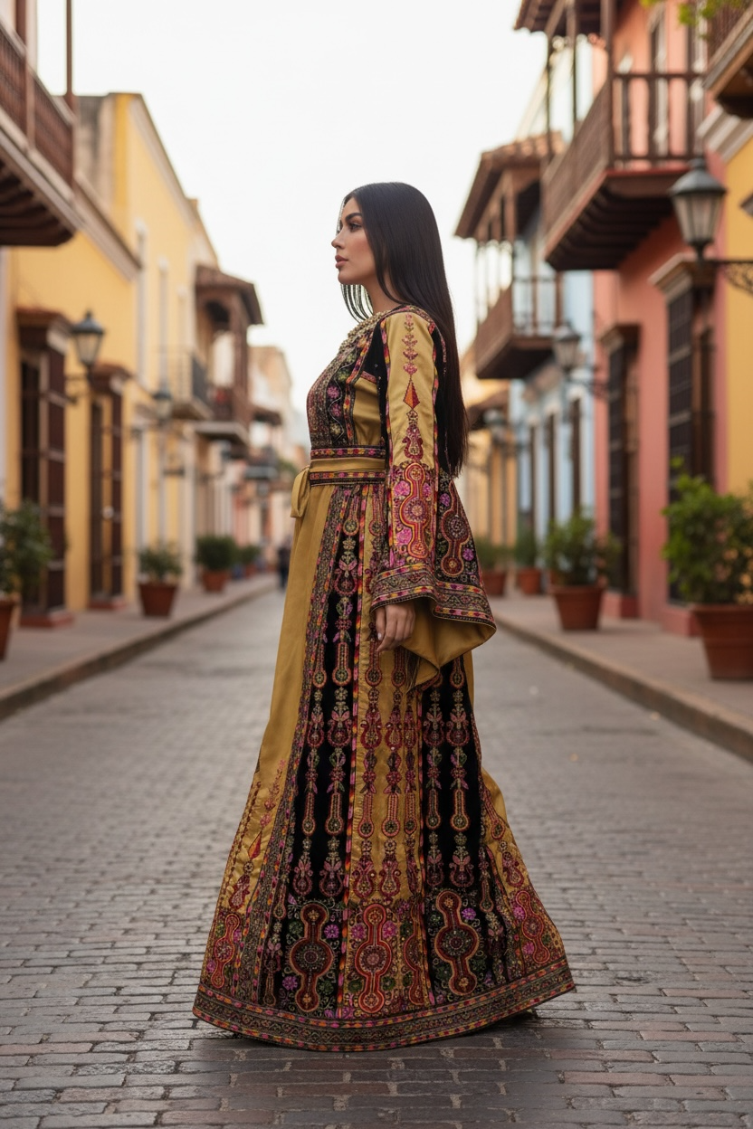 The Diamond Satin Luxury Tatreez Thobe