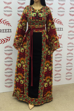 Load image into Gallery viewer, Orange Burnt Embroidery Traditional luxurious touch Thoub
