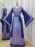 Stunning Blue Embroidered Palestinian Thobe Reversible Belt