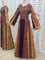 Load image into Gallery viewer, Maroon Silk Velvet Luxurious Golden Kasab Embroidery
