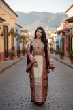 Dignified Embroidery Burgundy Thobe