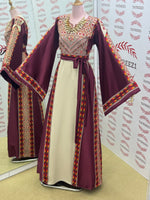 Load image into Gallery viewer, Simply Elegant Wide Sleeve Thoub Embroidered Palestinian Thobe
