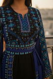 The Blue silk Fashion Dress