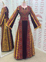 Load image into Gallery viewer, Maroon Silk Velvet Luxurious Golden Kasab Embroidery
