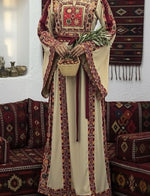 Load image into Gallery viewer, Traditional Beige A Simple Elegant Embroidered Dress
