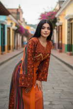 Charger l'image dans la galerie, Beautiful Majdalway Embroidered Palestinian Fellahi Thobe
